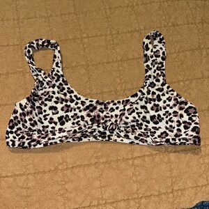 Blackbough Twist Front Cheetah Print Bikini Top - WORN GENTLY